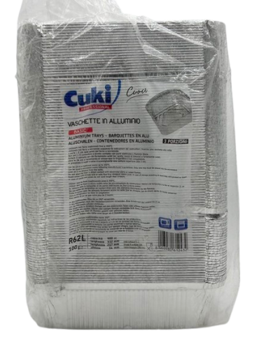 VASCHETTE ALLUMINIO 3 PRS L (R62L) PZ 100
