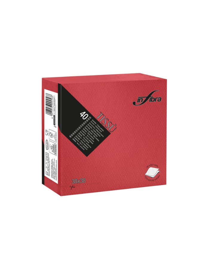 TOVAGLIOLI TIPO TISSÙ 38X38 ROSSO 40PZ 36 CF