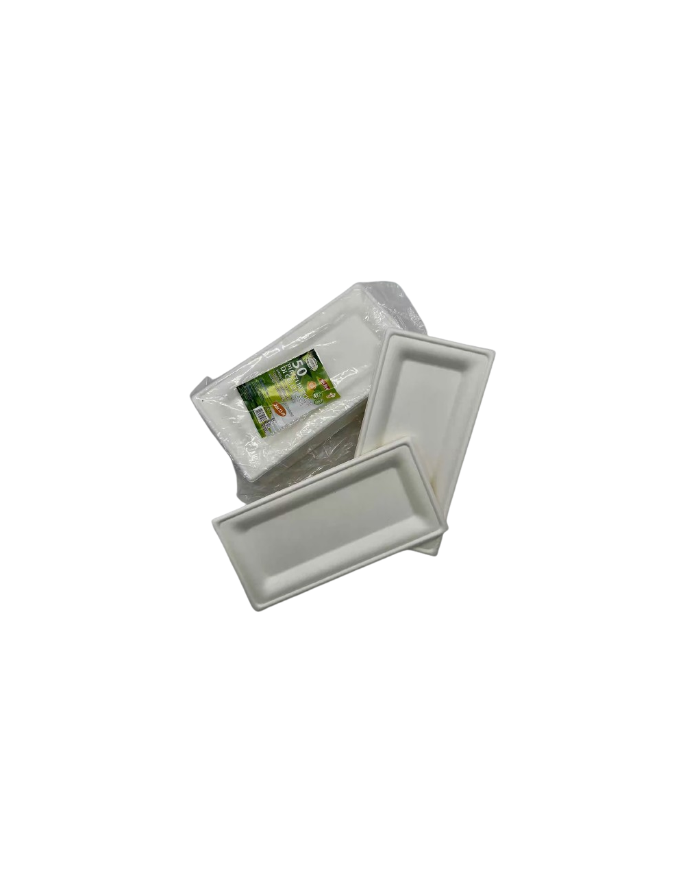 PIATTO RETT. IN POLPA DI CELLULOSA 26X13CM PZ50
