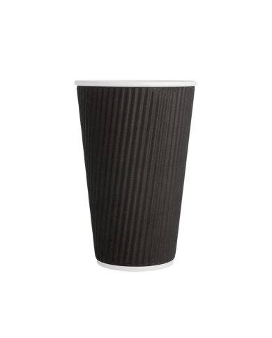 BICCHIERI IN CARTA CORRUGATI NERI  360ML PZ 40