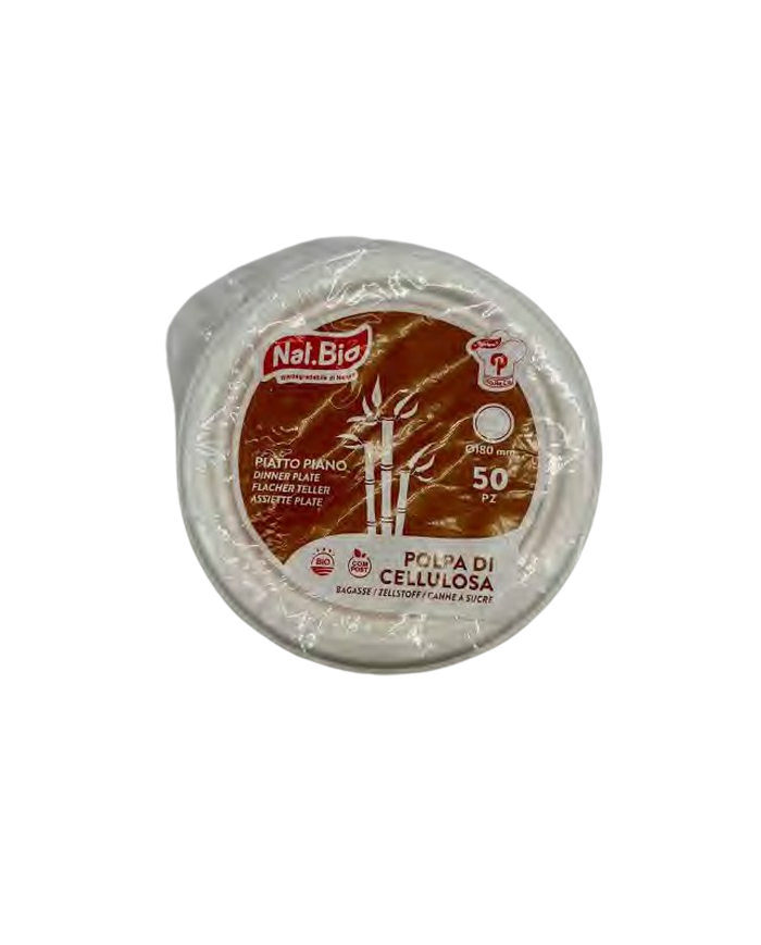 PIATTO OVALE IN POLPA DI CELLULOSA 26X19CM CF50PZ