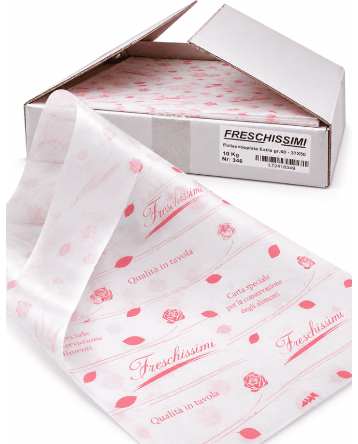 CARTA POLIACCOPPIATA X ALIMENTI 37X50 KG 10 GR 60