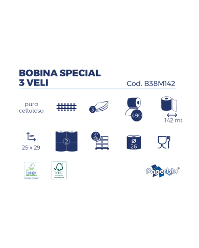 BOBINE DI CARTA P.C. 3VELI KG 5