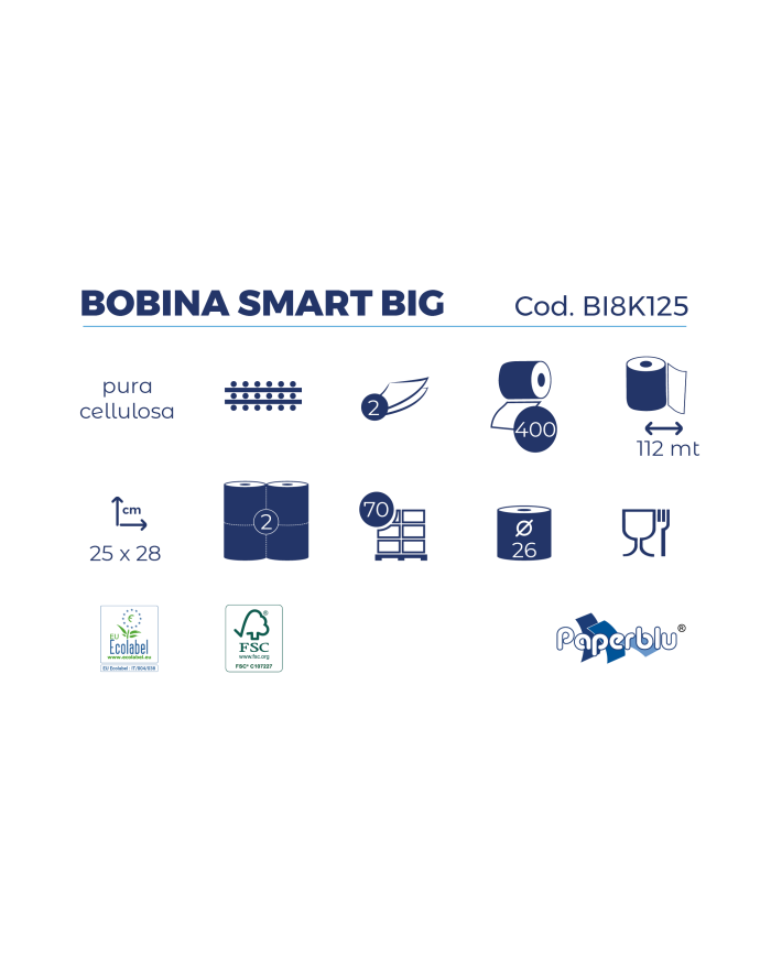 BOBINE DI CARTA PC SMART BIG 2V KG 2,5