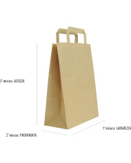 BUSTE IN CARTA AVANA 18+8X24 MANICO PIATTO PZ 25