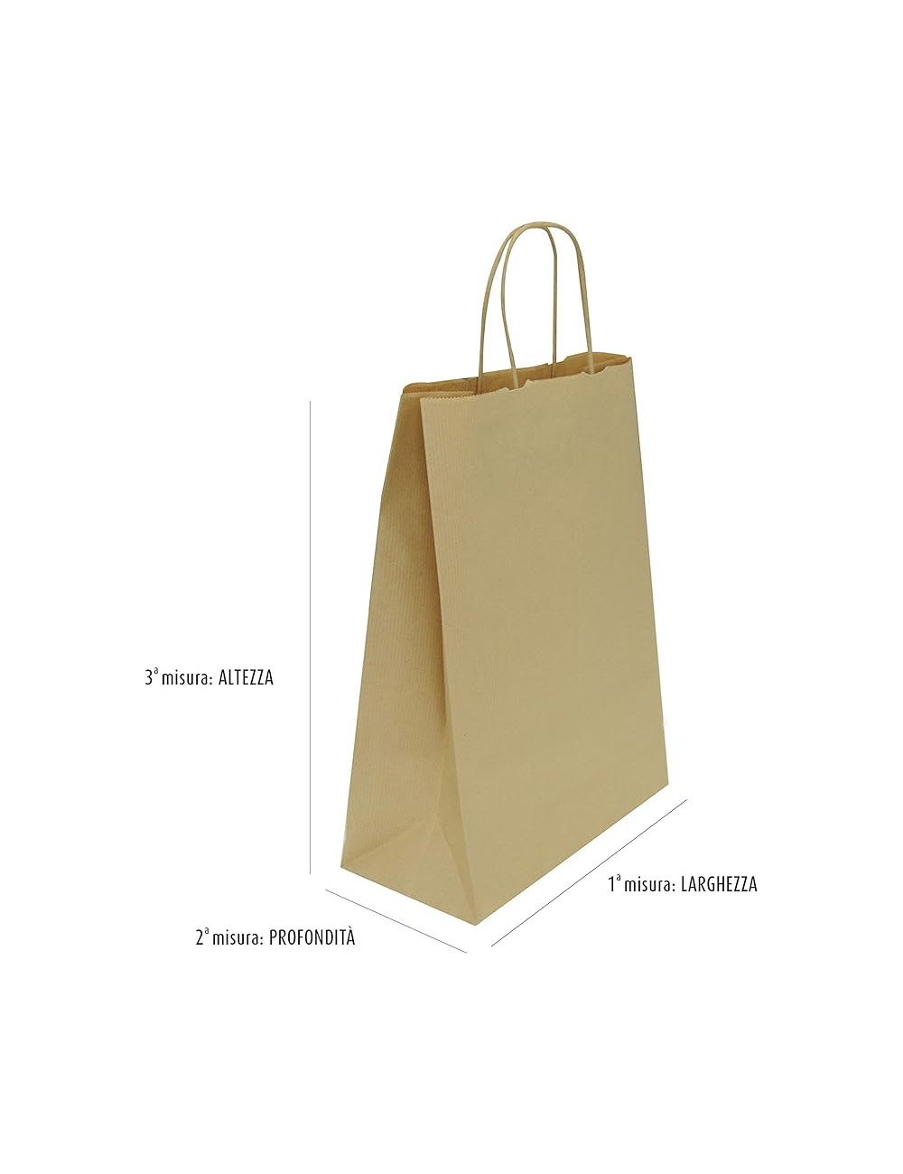 BUSTE IN CARTA AVANA 32+13X41 MANICO RITORTO PZ 25