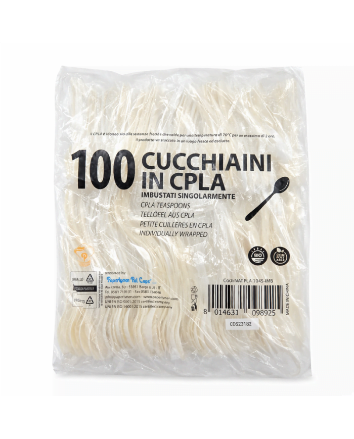 CUCCHIAINO IN PLA IMBUSTATO PZ 100