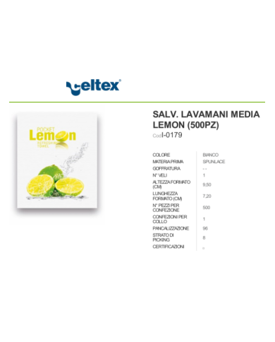 SALVIETTE LAVAMANI MEDIA LEMON 500PZ