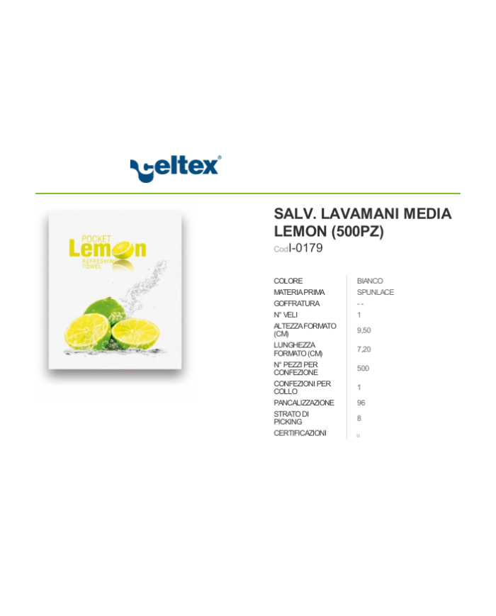 SALVIETTE LAVAMANI MEDIA LEMON 500PZ