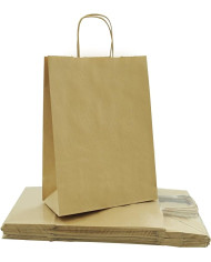 BUSTE IN CARTA AVANA 22+10X29 MANICO RITORTA PZ 25