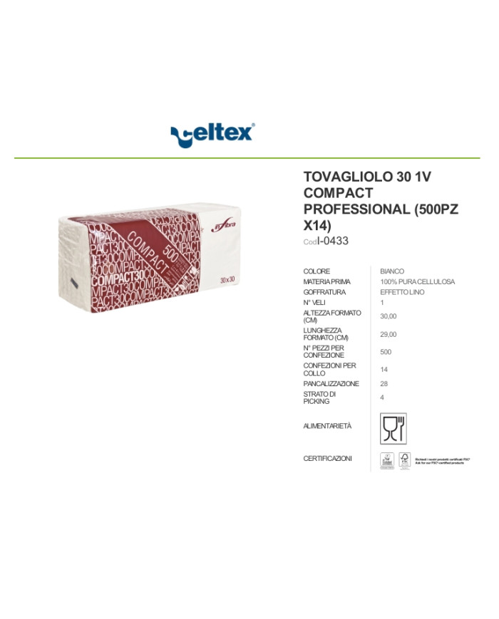 TOVAGLIOLI COMPACT 30X30 PZ 500