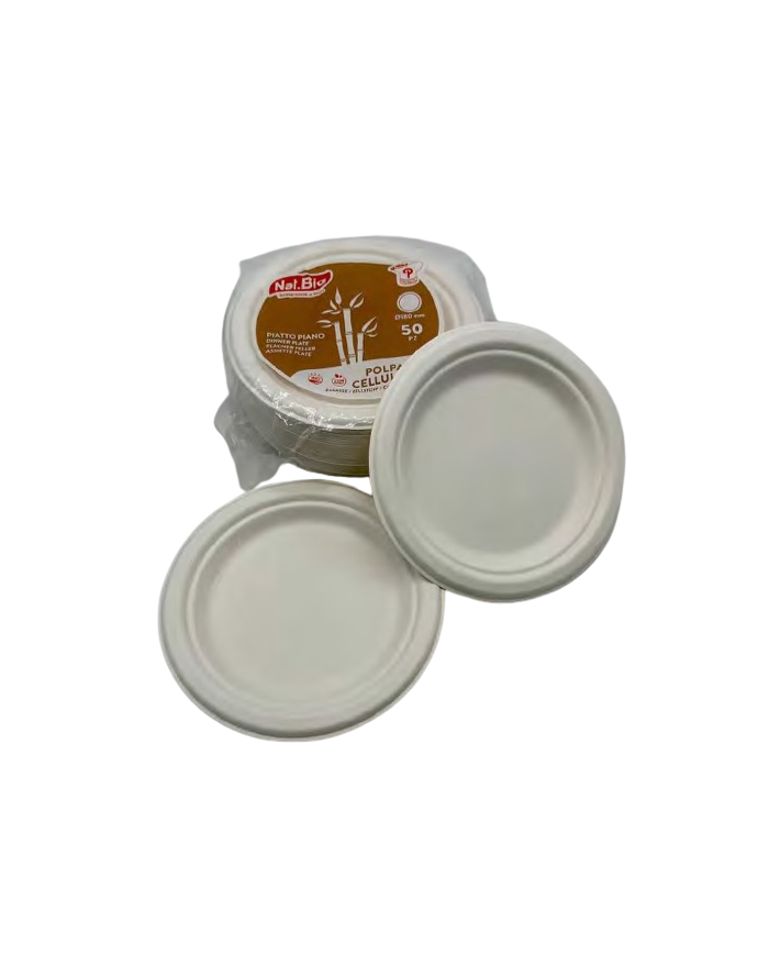PIATTO OVALE IN POLPA DI CELLULOSA 26X19CM CF50PZ
