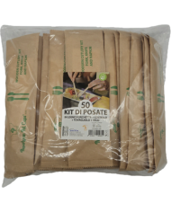 50 KIT LEGNO FORCHETTA+COLTELLO+TOVAGLIOLO