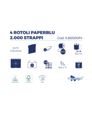CARTA IGIENICA 2000 STRAPPI 4 ROTOLI CF 10