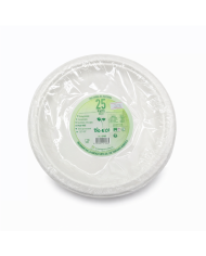 PIATTO PIANO IN POLPA DI CELLULOSA 26 CM CF 25 PZ