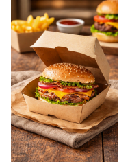 SCATOLA HAMBURGER 16X16X9 CARTONCINO KRAFT PZ 50